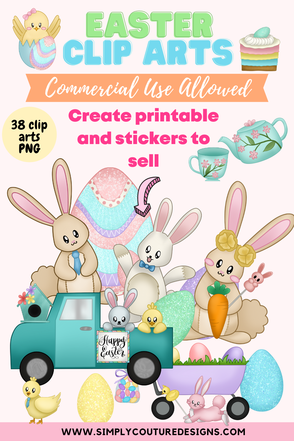 Easter clip arts to create printables to sell